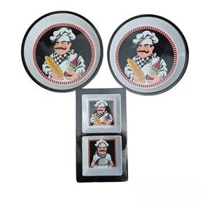 💥262 Vintage Fat Chef Serving Plastic Party Trays